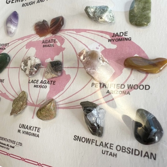 Vintage Gemstones of the World Display Cards Rough & Polished Stones - Picture 6 of 10